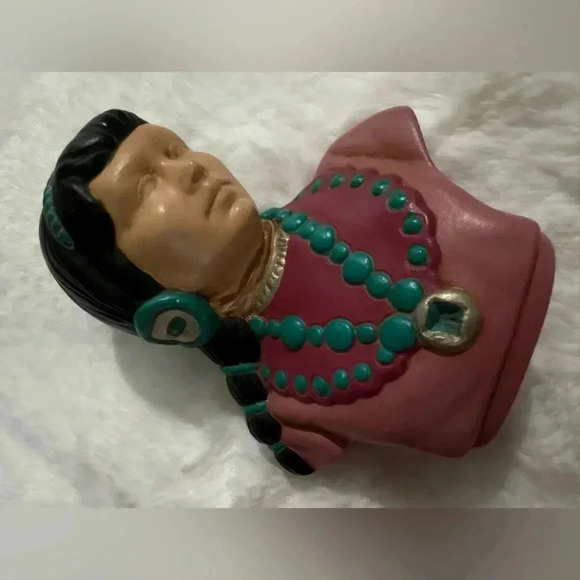 Native American Head Bust Statue Vintage Southwestern Decoration - Picture 2 of 10